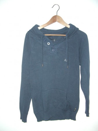Kötött sötétkék férfi Armani Jeans kapucnis pullóver